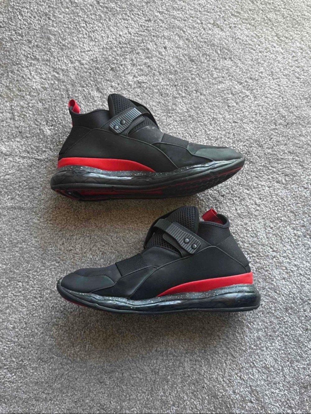 Puma Black and Red Low-Top Sneakers